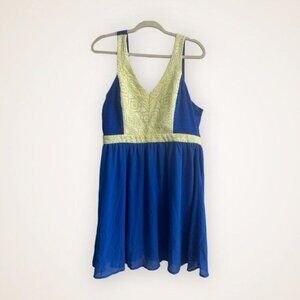 Jealous Tomato Womens Royal Blue White Yellow Mini Women’s sz Large